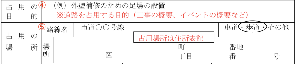 道路占用許可申請書の書き方 - 道路使用許可・道路占用許可申請はみまもり行政書士事務所へ